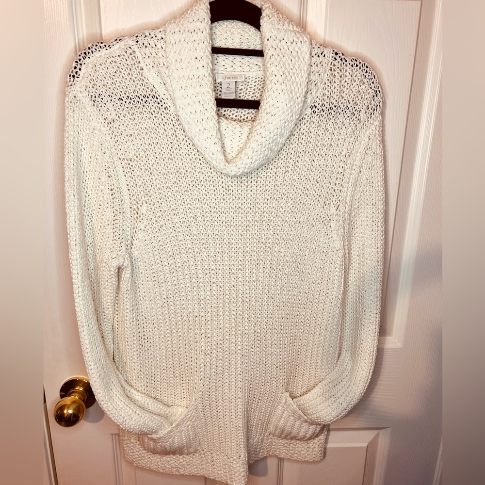 Chicos Size 2 Turtleneck knit sweater